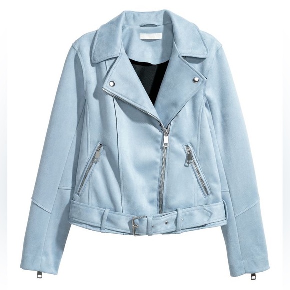 H&M Jackets & Blazers - H&M Women’s Faux Suede Collared Biker Jacket